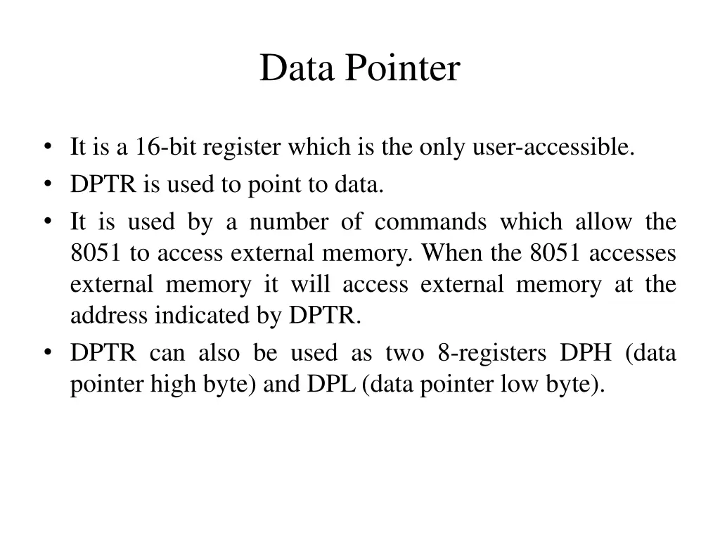 data pointer