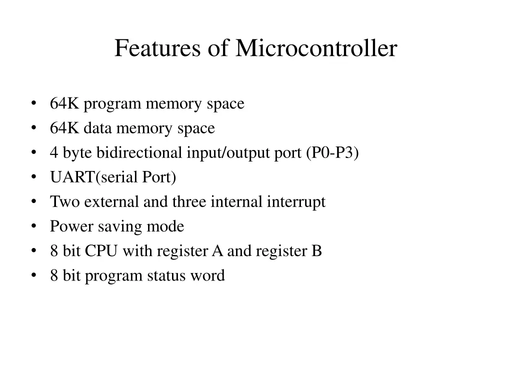 features of microcontroller 1