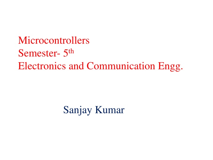 microcontrollers semester 5 th electronics