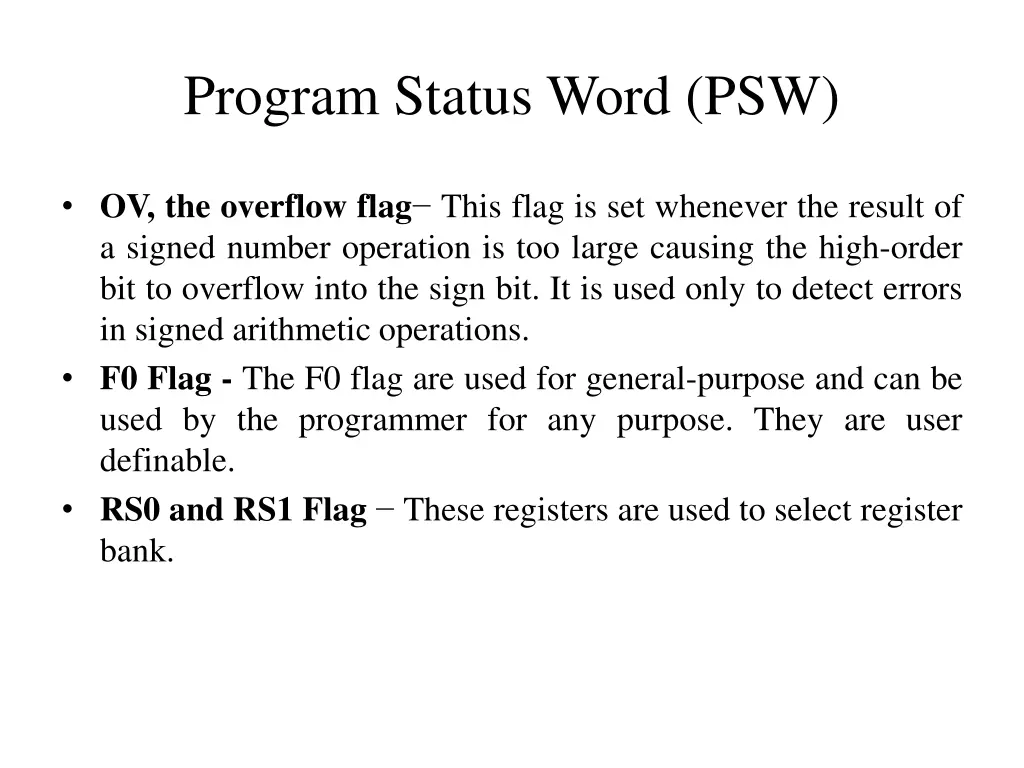 program status word psw 4