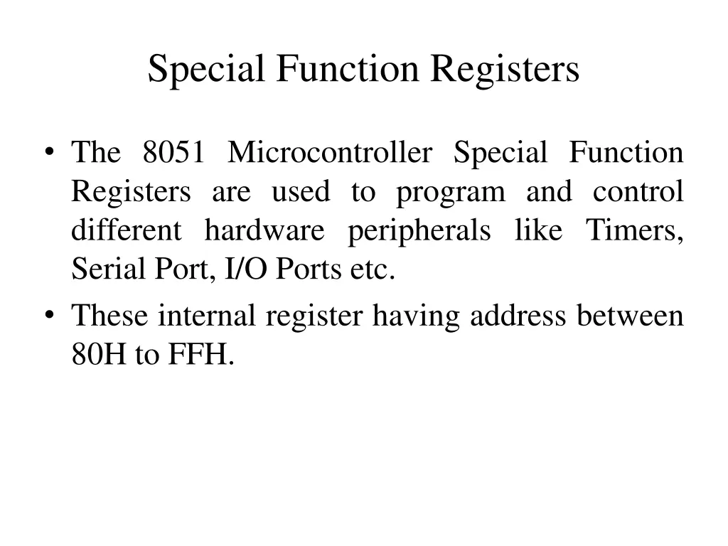 special function registers 1