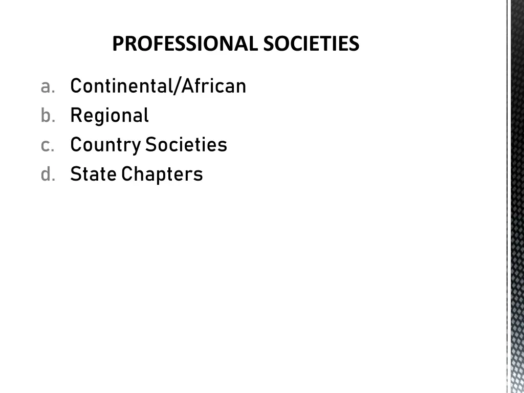 professional societies