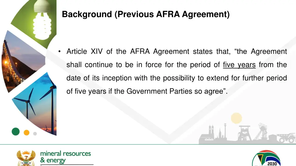 background previous afra agreement