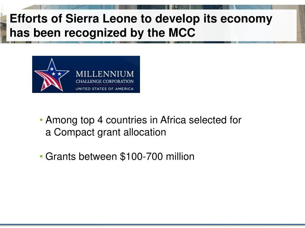 efforts of sierra leone to develop its economy