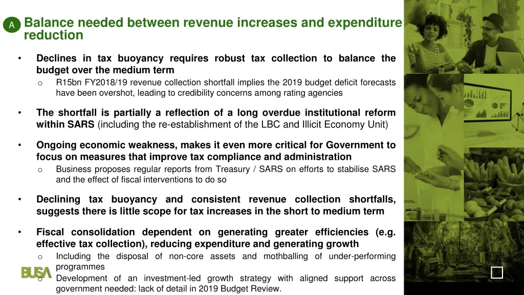 balance needed between revenue increases