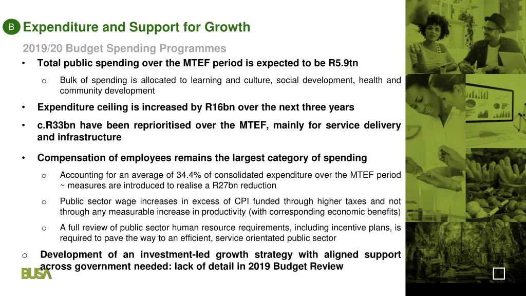 expenditure and support for growth