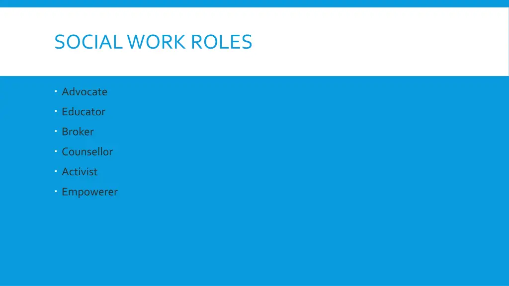 social work roles