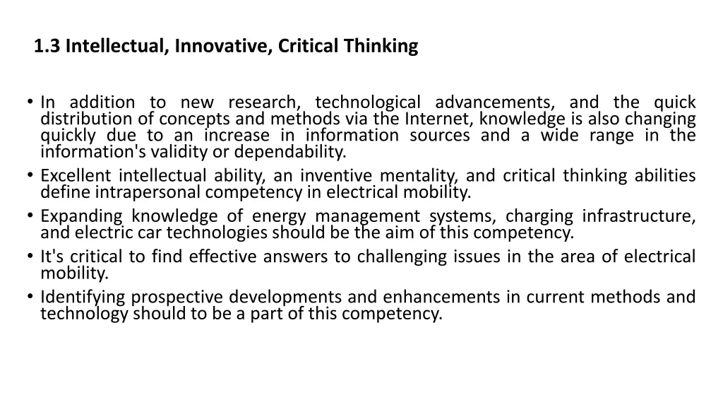 1 3 intellectual innovative critical thinking