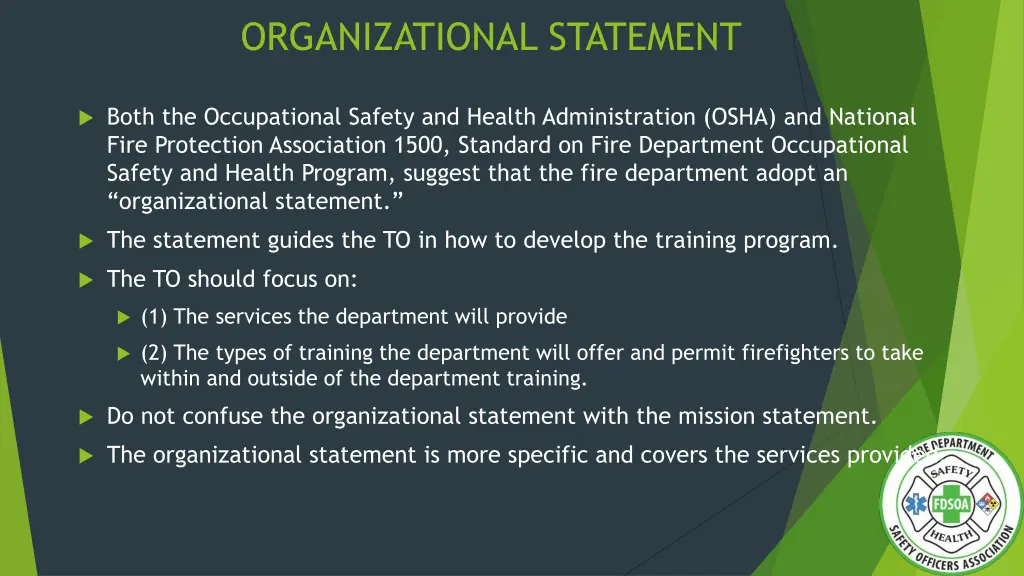 organizational statement