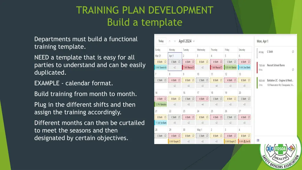 training plan development build a template