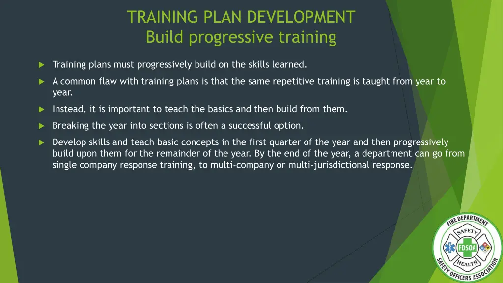 training plan development build progressive