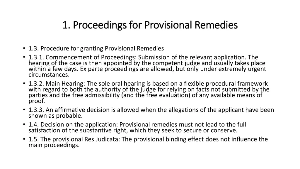 1 proceedings for provisional remedies 2