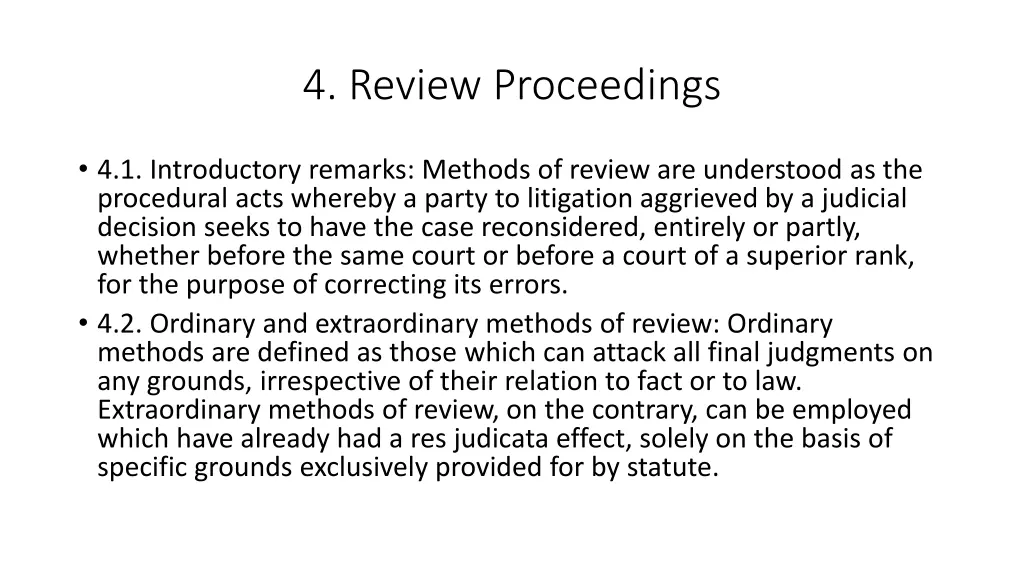 4 review proceedings