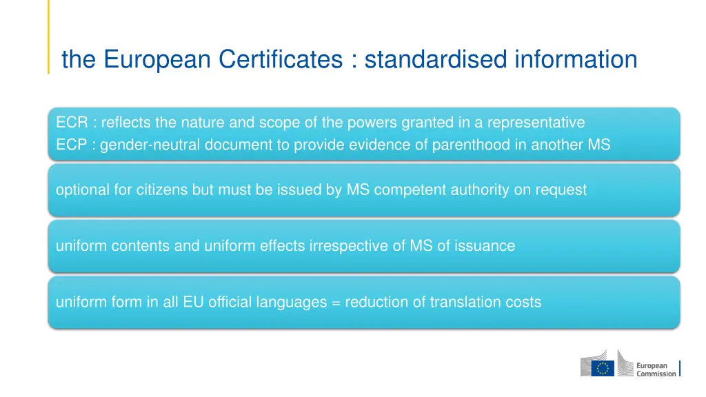 the european certificates standardised information