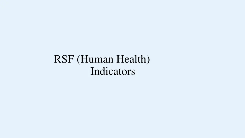 rsf human health indicators