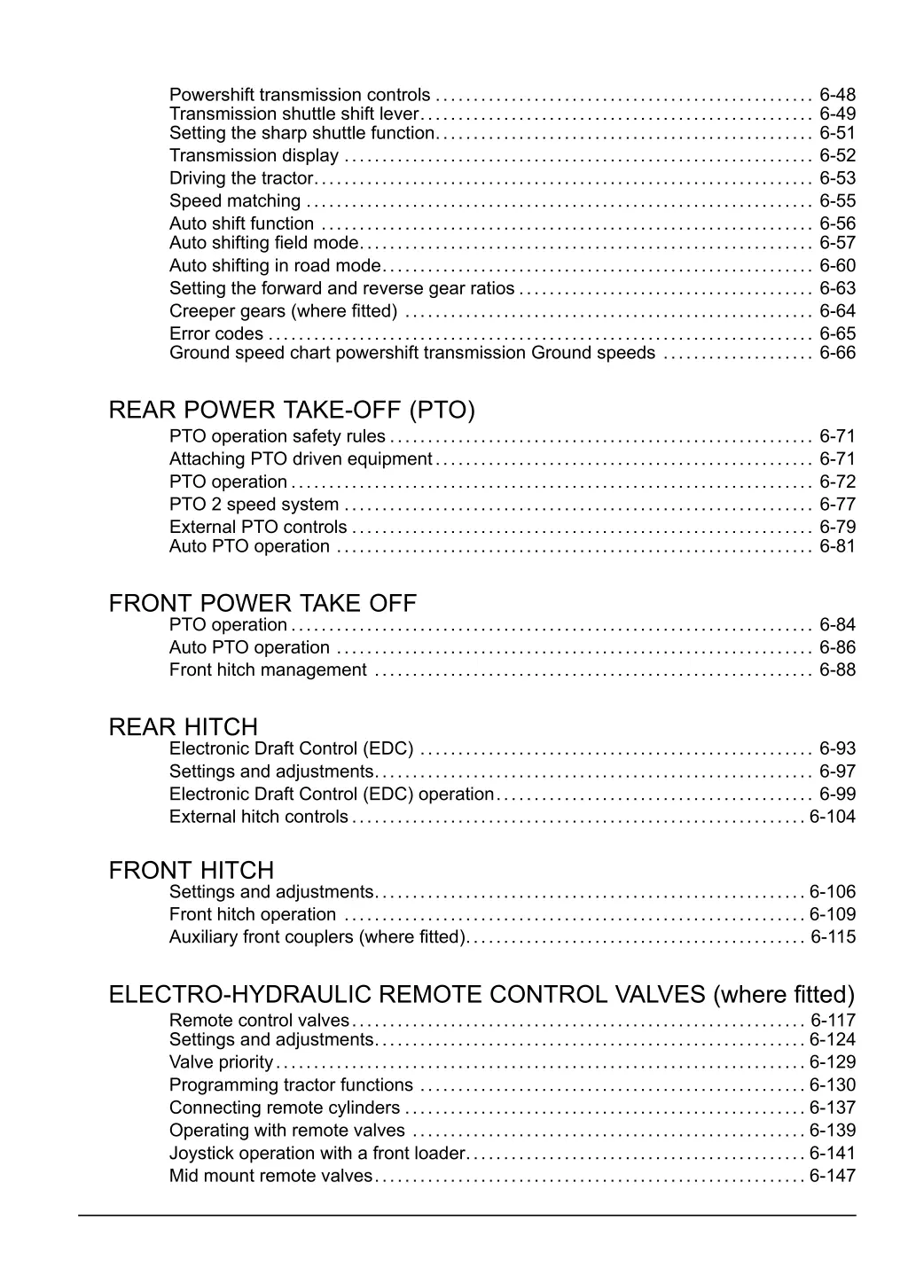 powershift transmission controls