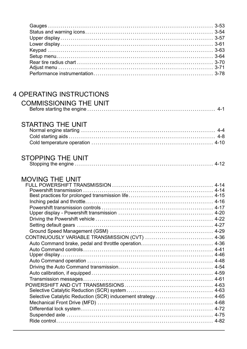 gauges 3 53 status and warning icons 3 54 upper