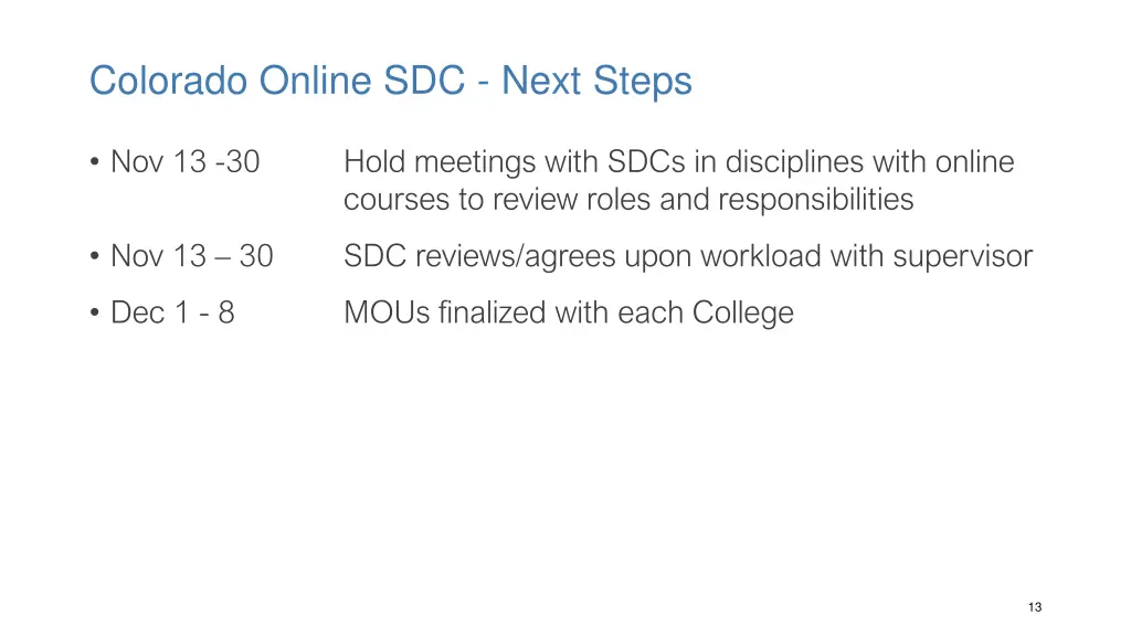 colorado online sdc next steps