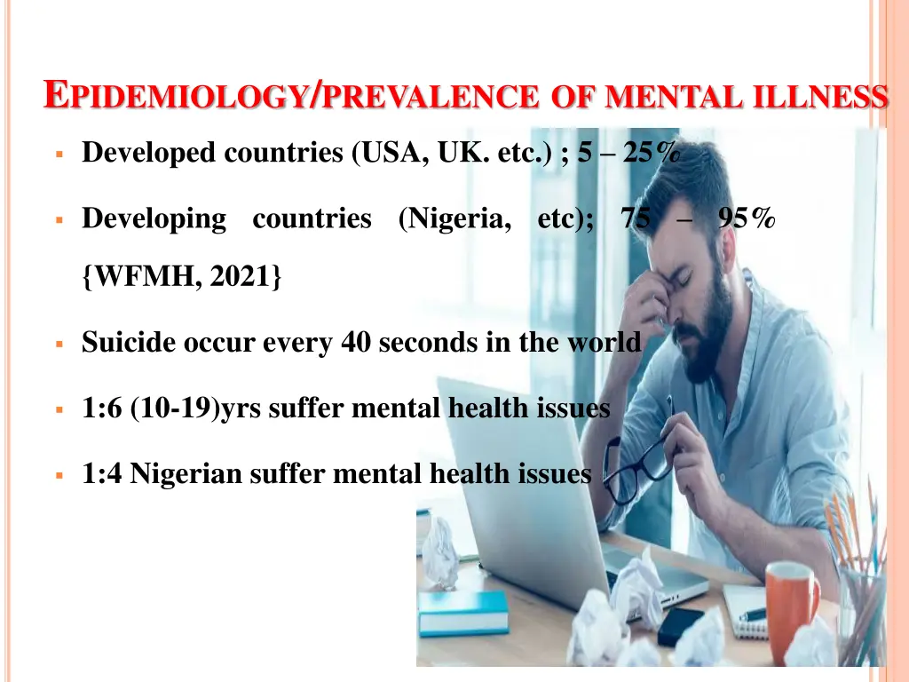 e pidemiology prevalence of mental illness