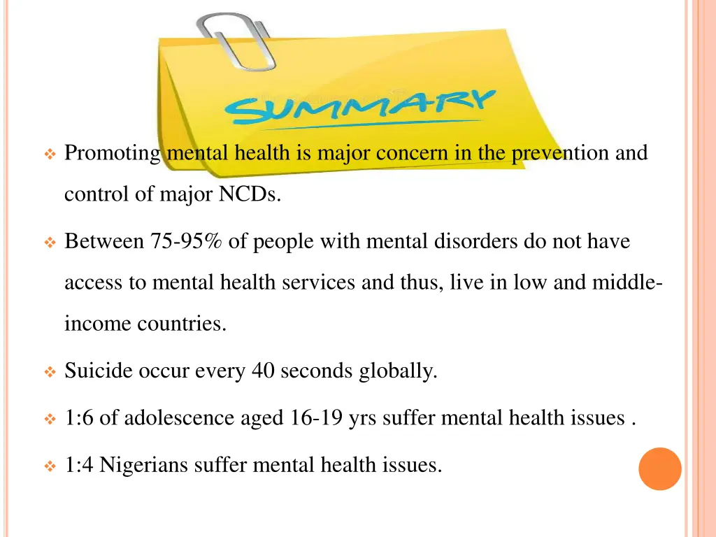 promoting mental health is major concern