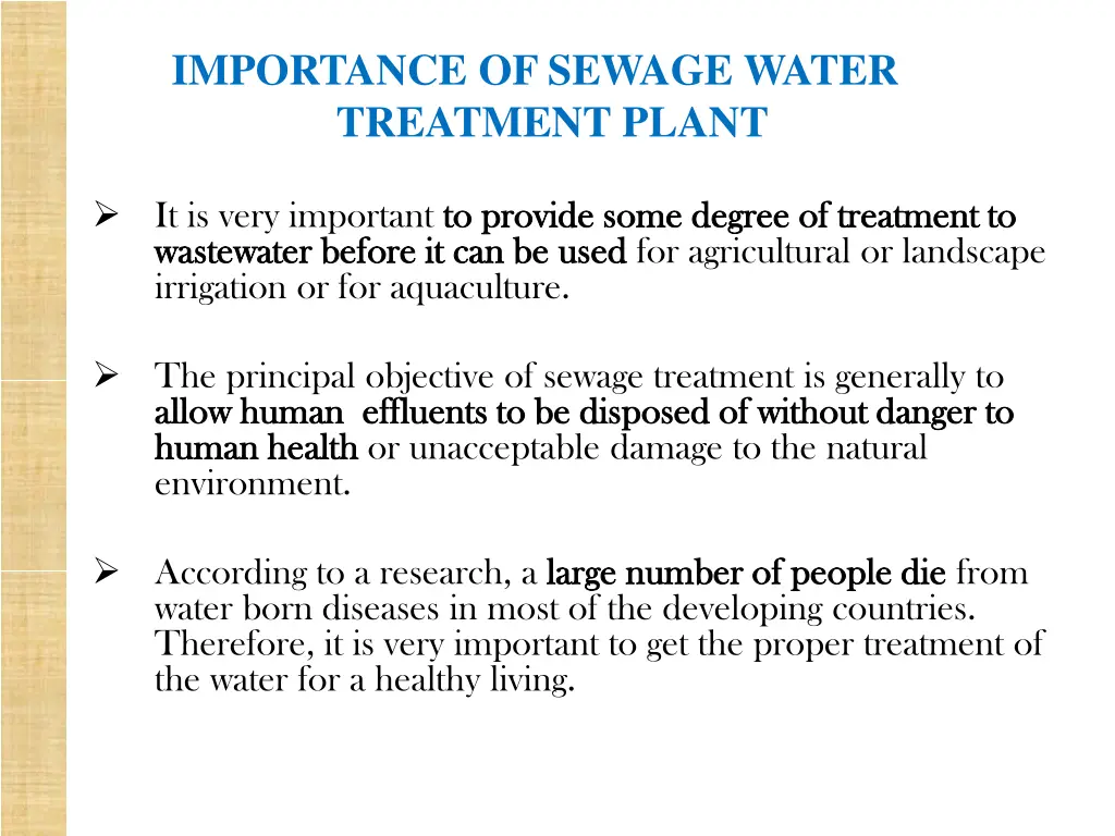 importance of sewage water treatment plant