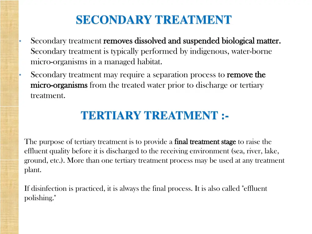 secondary treatment