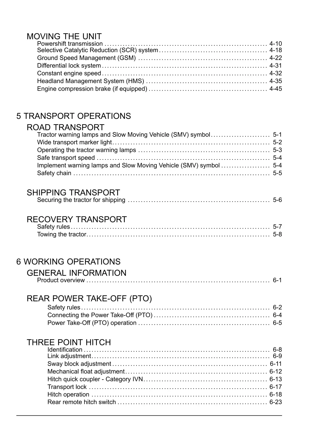 moving the unit powershift transmission