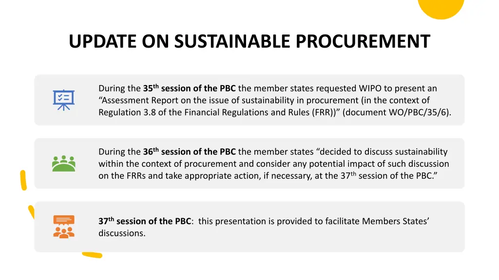 update on sustainable procurement