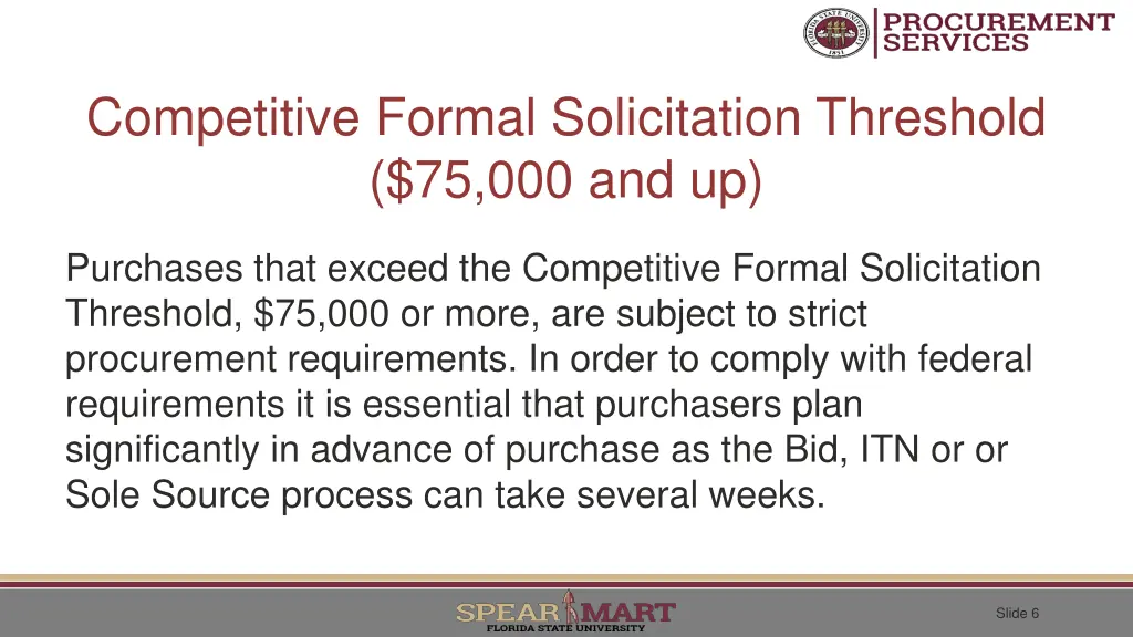 competitive formal solicitation threshold
