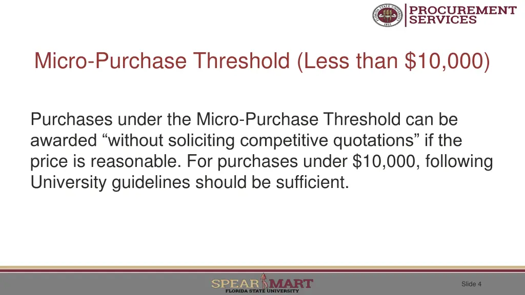 micro purchase threshold less than 10 000