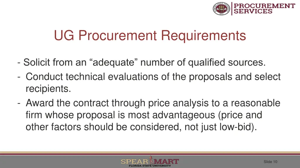 ug procurement requirements 1