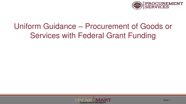 uniform guidance procurement of goods or services