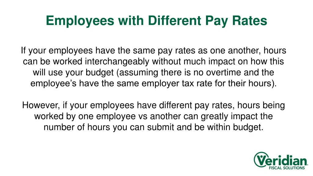 employees with different pay rates