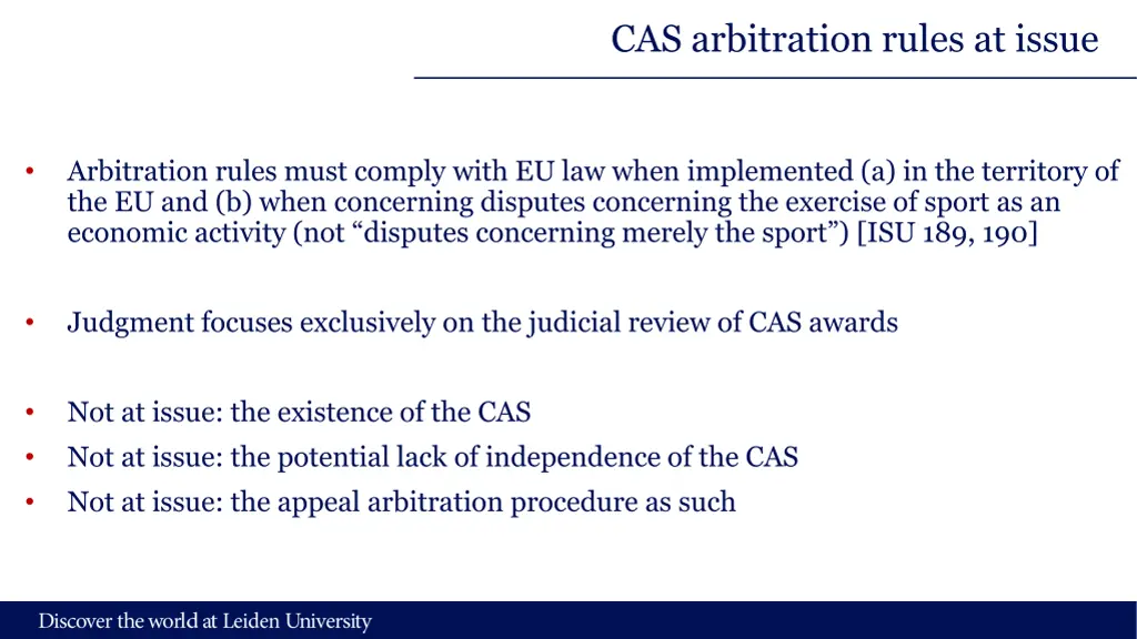 cas arbitration rules at issue