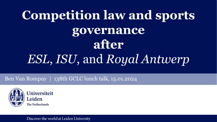 competition law and sports governance after