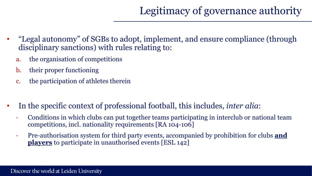 legitimacy of governance authority