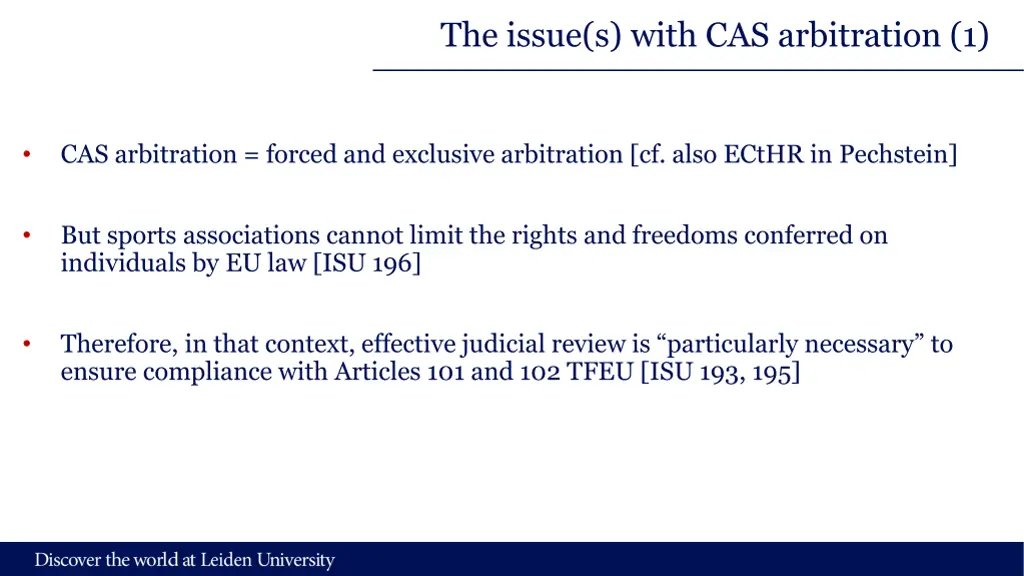 the issue s with cas arbitration 1