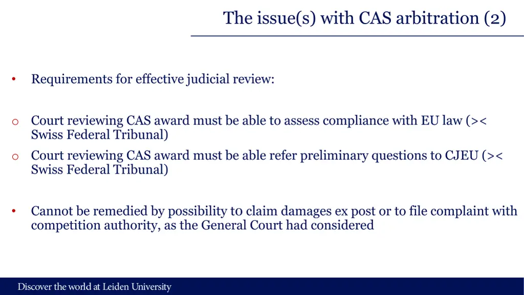 the issue s with cas arbitration 2