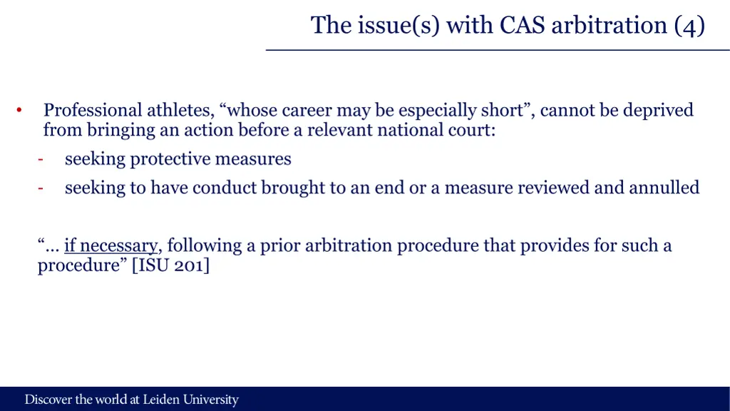 the issue s with cas arbitration 4