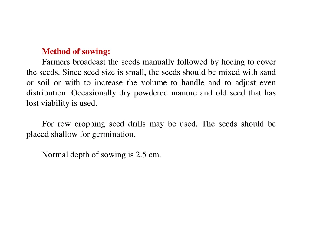 method of sowing farmers broadcast the seeds