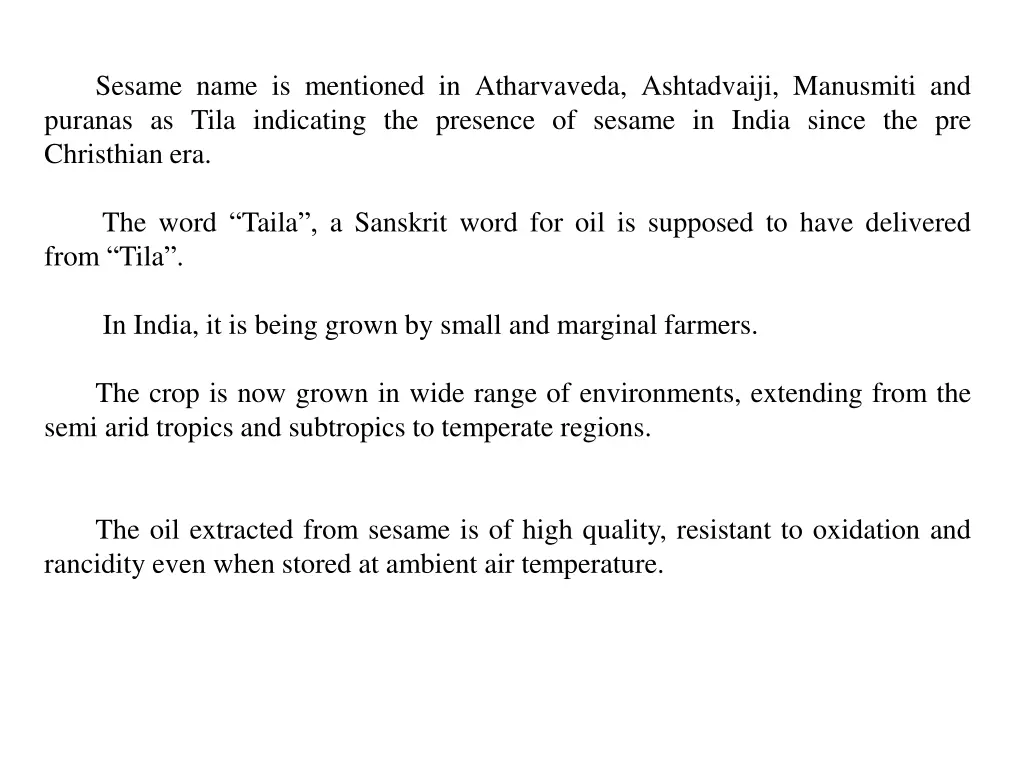 sesame name is mentioned in atharvaveda