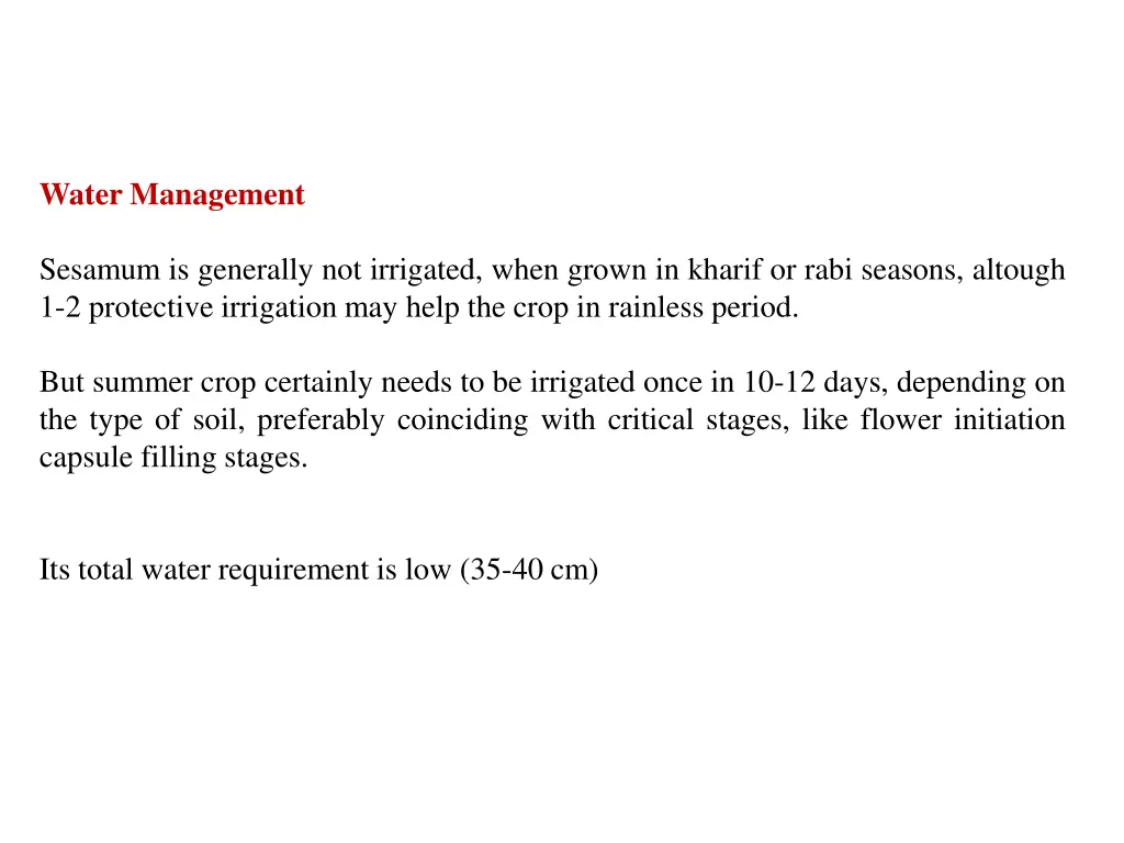 water management