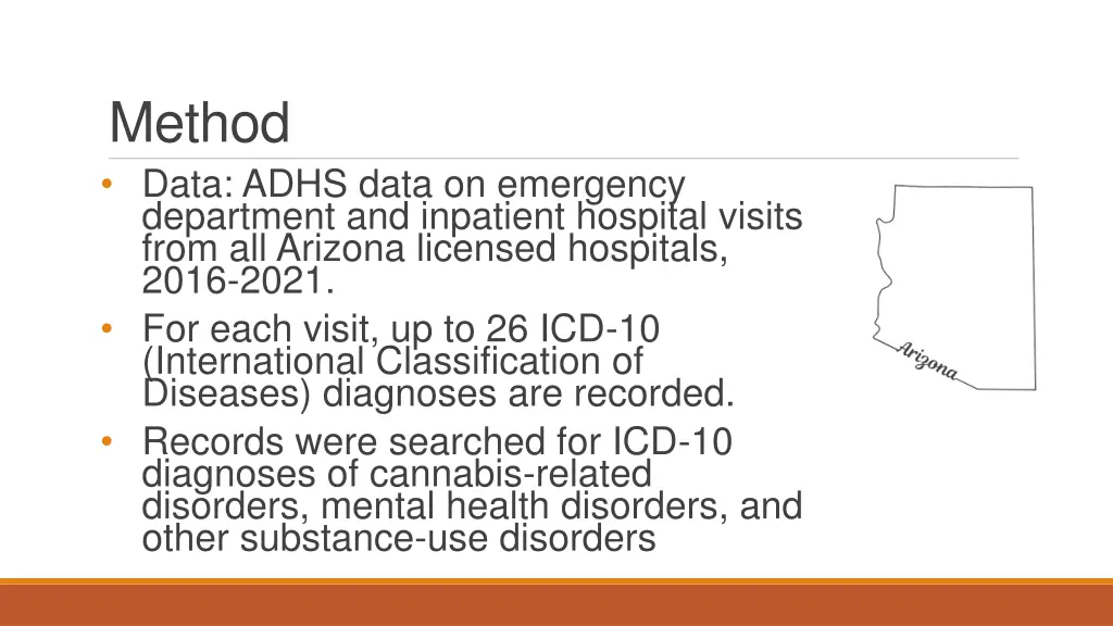 method data adhs data on emergency department