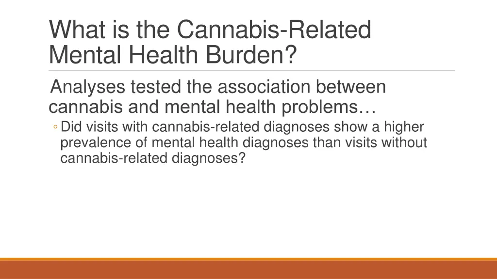 what is the cannabis related mental health burden