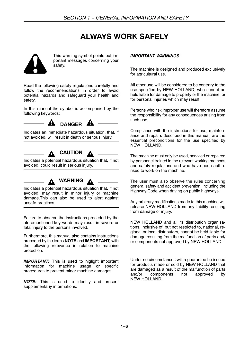 section 1 general information and safety 5