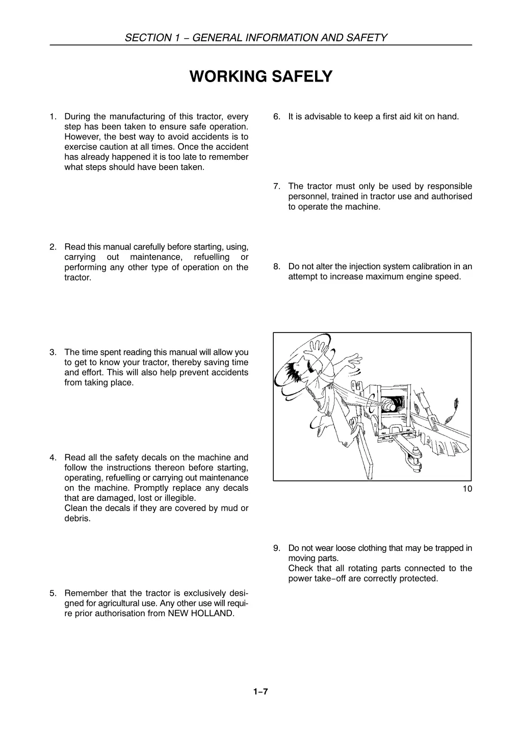 section 1 general information and safety 6