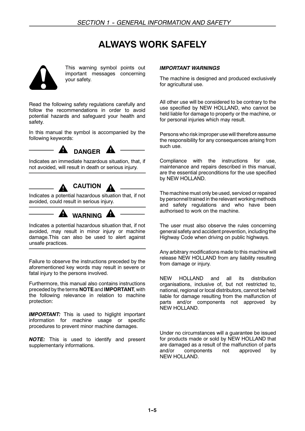 section 1 general information and safety 4