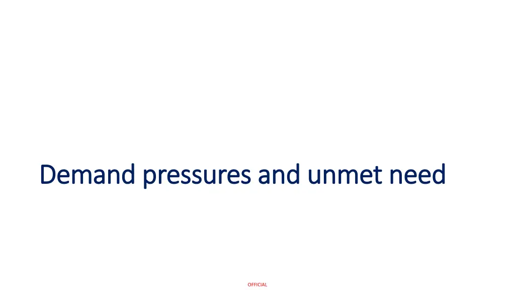 demand pressures and unmet need demand pressures