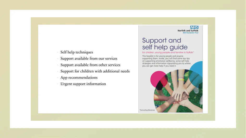 self help techniques support available from