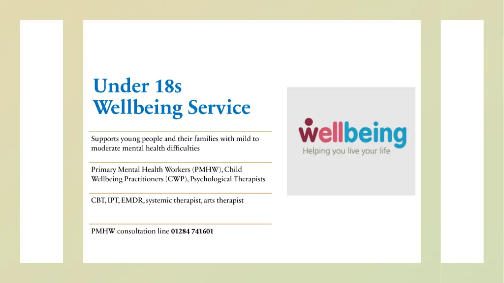 under 18s wellbeing service